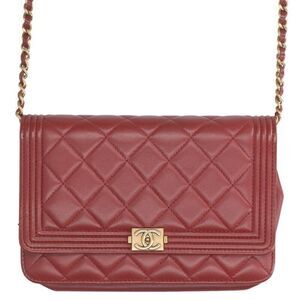 Chanel A80287 Boy Chanel Lambskin Chain Wallet Ladies